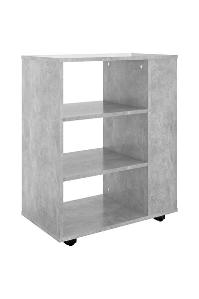 vidaxl Wardrobe with wheels, concrete grey, 60x35x75 cm, processed wood