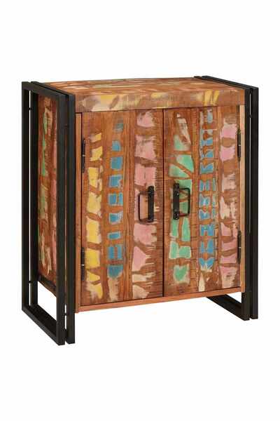 vidaxl Dulap de noapte Multicolour 66 x 35 x 76 cm Lemn masiv reciclat