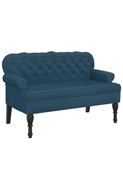 vidaxl Banchetă cu spătar, albastru, 119,5x64,5x75 cm, catifea