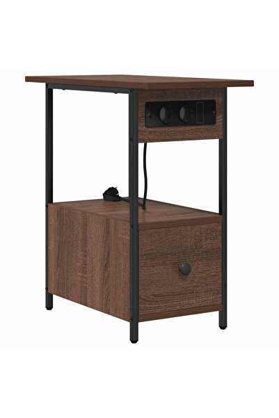 vidaxl Dulap de noapte Stejar închis 60 x 30 x 61 cm Lemn compozit