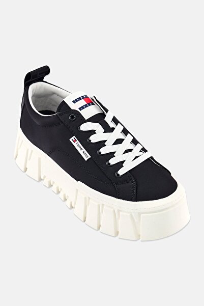 Tommy Hilfiger Tommy Jeans Women TjW Flatform Lace Up Sneakers, Black
