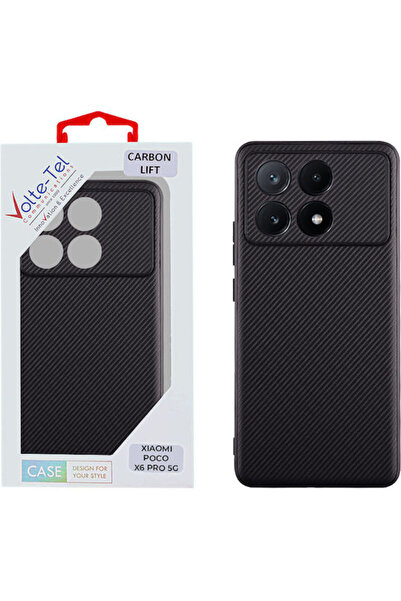 Other Volte-Tel Carbon Lift Back Cover Silicone Black (Poco X6 Pro)