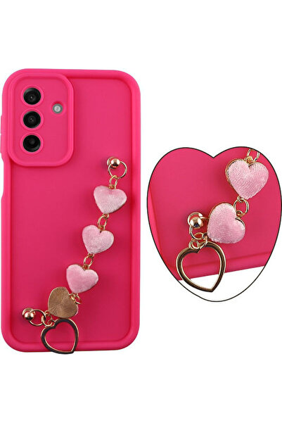 Other Volte-Tel Θήκη Πλάτης Σιλικόνης με Λουράκι Hearts Ροζ (Galaxy A17)