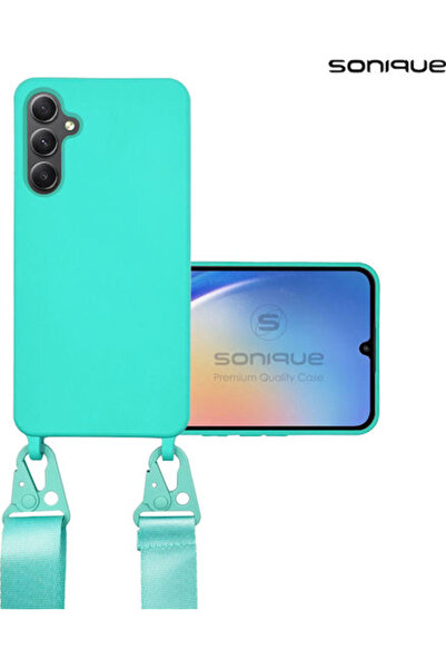 Other Sonique Back Cover Silicone 0.5mm with Strap Light Blue (Galaxy A55)