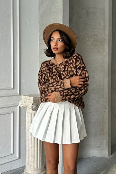 VERYMODA Leopard Knitwear Blouse - Brown |   K-158 - Coffee