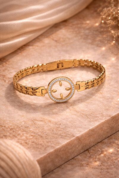 Bozhi Steel Handcuff Gold Stylish Gift Bracelet