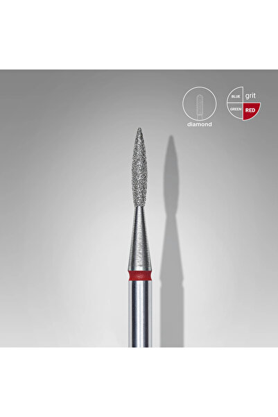STALEKS Elmas Sivri Alev Freze, Kırmızı, Çap 1,6 mm, Çalışma Kısmı 8 mm