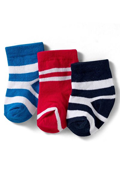 Cute Walk by Babyhug Knit Ankle Length Anti-Bacterial Socks with Stripes Desi...