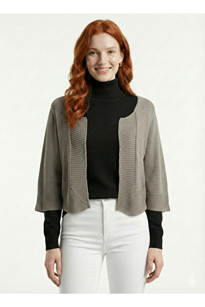 Neden Tekstil Women's Knitwear Gray Cardigan