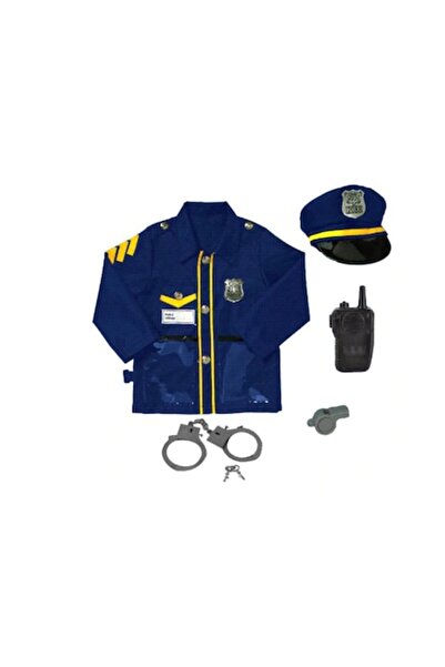 ZAGATO Set de joacă poliție pentru copii cu costum de polițist, șapcă, fluier...