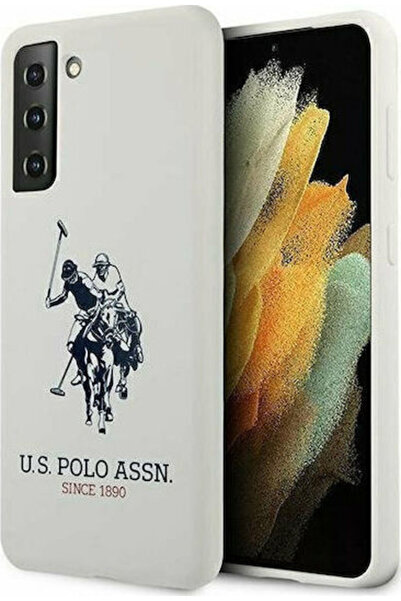 U.S. Polo Assn. Θήκη Πλάτης Σιλικόνης με Λογότυπο, Λευκή Σιλικόνη (Galaxy S21...