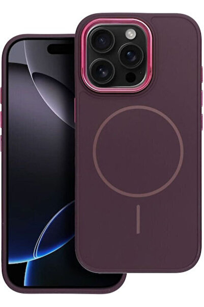 OEM Frame Mag Back Cover Silicone / Plastic Purple (iPhone 12 / 12 Pro)