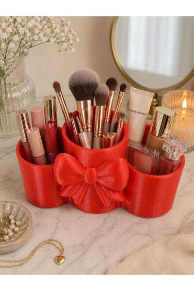 3D MESHİNG Decorative Makeup Organizer with Bow