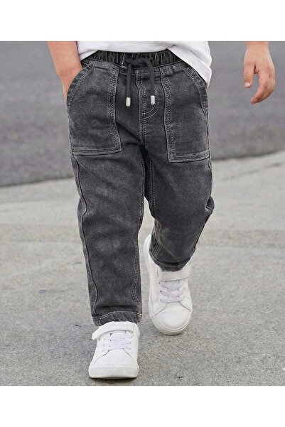 Babyhug Denim Full Length Washed Jeans With Stretch - Black