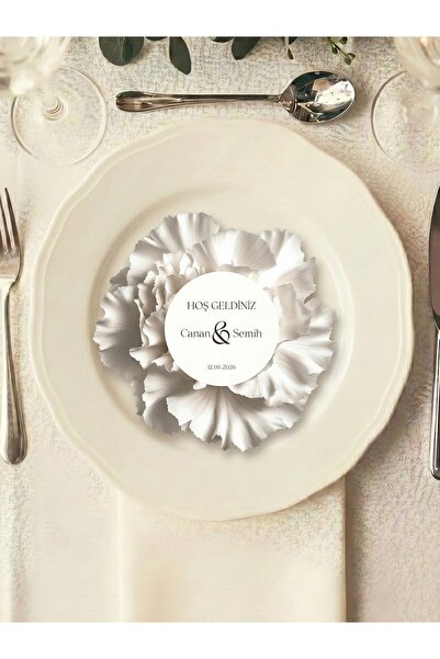 Pera Wedding 50 Adet | Düğün & Nişan Çiçek Şeklinde Hoşgeldiniz Kartları