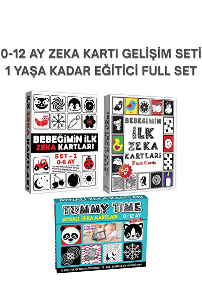 The Monarch Co 0-12 Ay Kapsamlı Bebek Zeka Kartı Gelişim Seti - Tummy Time Ay...