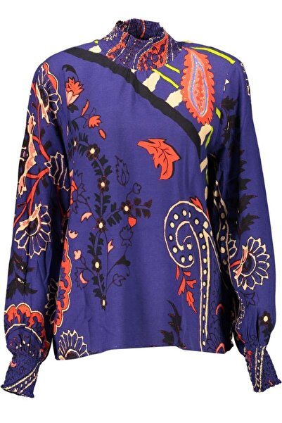 Desigual Μακρυμάνικο Γυναικείο Top Μπλε 21WWBW18-5010 - Large