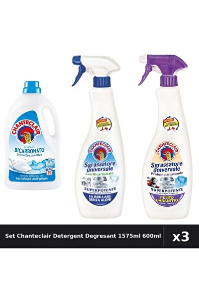 Chanteclair Set 3 Detergent și Degresant 1575ml 600ml - Bicarbonat, Lavanda
