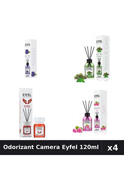 Eyfel Set 4 Odorizant Camera cu Betisoare - Zambile, Pin Mentă, Red Dragon, T...