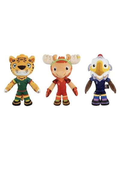 MASHASHOP Set de 3 mascote de pluș, Cupa Mondială, FIFA 2026, tip breloc, mul...