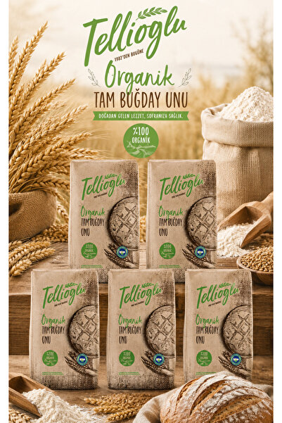 tellioğlu Organik Tam Buğday Unu 5x1 Kg