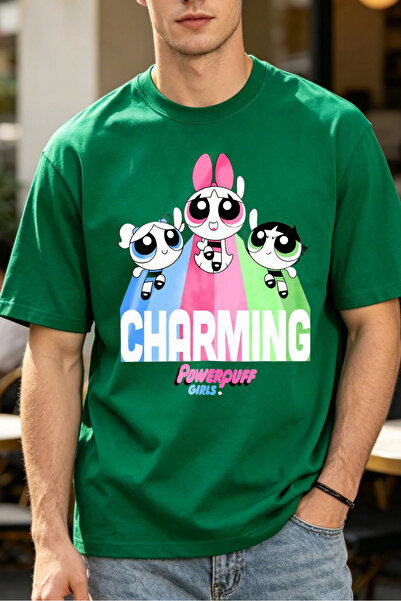 Fleck تي شيرتات كاجوال للرجال بتصميم جذاب من Powerpuff Girls، تي شيرتات مطبوع...