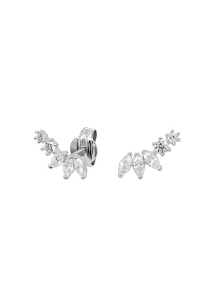 Lisa&Co. Papillon Gold Earrings White gold / Zircon / White