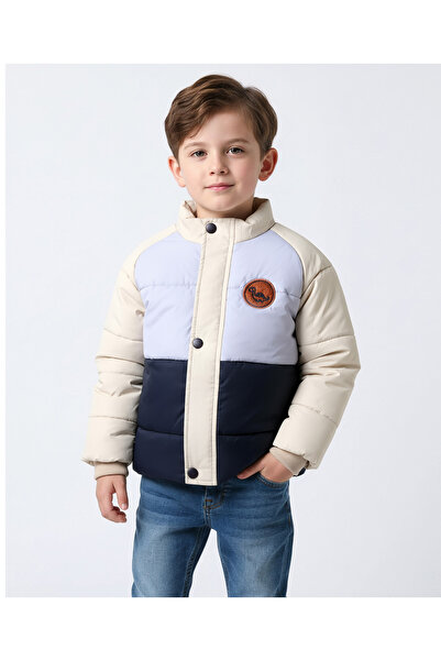 Bonfino Full Sleeves Colour Block High Neck Puffer Quilted Jackets With Dino ...
