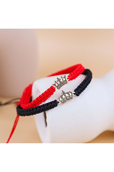 BLACK SWAN Bijoux Set Cadou Cuplu 2 bratari cu snur Queen & King din Aur 14K