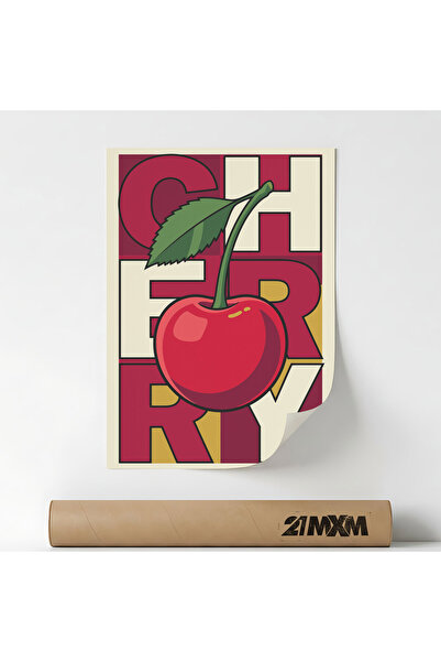 21mxm Poster Decorativ Tematică Fruit Pop Art - 'Cherry', Material Textil 21M...