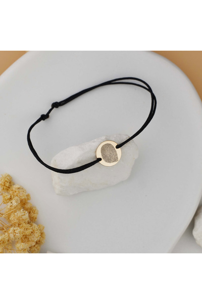 BLACK SWAN Bijoux Bratara cu snur reglabil si banut din Aur 14K 12 mm - gravata