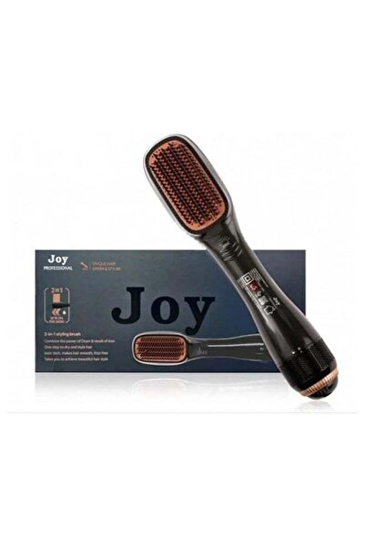 JOY Professional 2-in-1 Hair Styling Brush – Heated Straightening & Curling C...