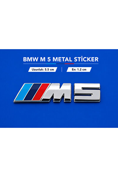 EP GARAJ OTOMOTİV Bmw M5 Metal Sticker – Chrome Look Premium Design