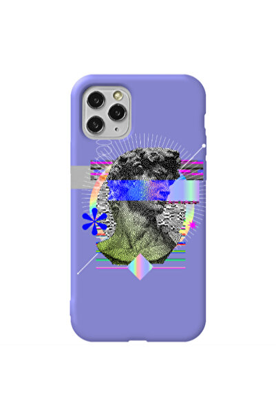Other Apple iPhone 11 Pro Statue pixels Purple Colored Silicone TPU Θήκη