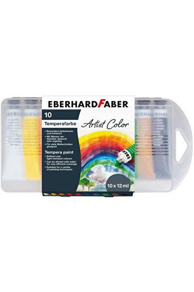 Eberhard Faber Tempera 10 colors 12 ml plastic box
