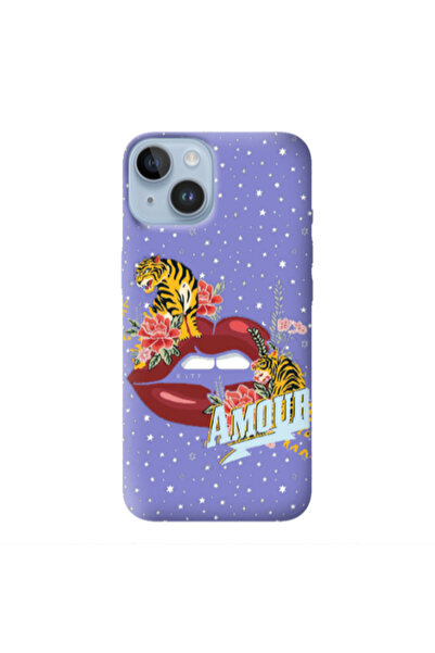 Other Apple iPhone 14 Amour Purple Colored Silicone TPU Θήκη