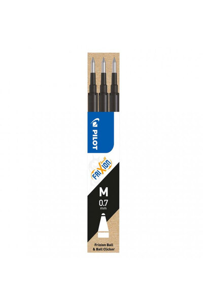 Pilot Set de 3 rezerve de pix Frixion Ball, diverse culori, 0,7 mm, negru