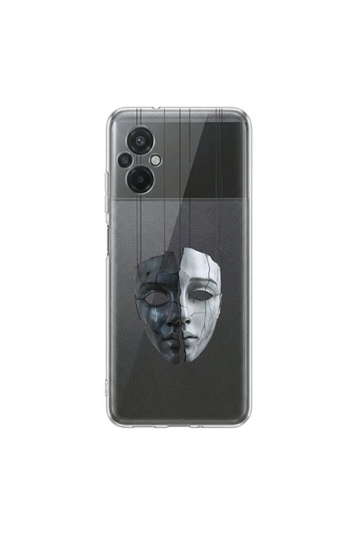 PPKin Poco M5 Compatible Aesthetic Face 7 Design Transparent Case