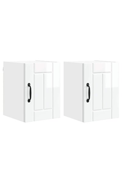 vidaxl Kitchen cabinet 2 pcs Glossy white 30 x 31 x 40 cm