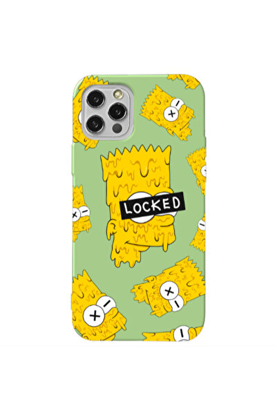 Other Apple iPhone 12 Pro Bart Simpson Light Green Colored Silicone TPU Θήκη