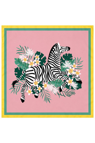 Modabutik Kadın Zebra Desenli 50x50 Bandana