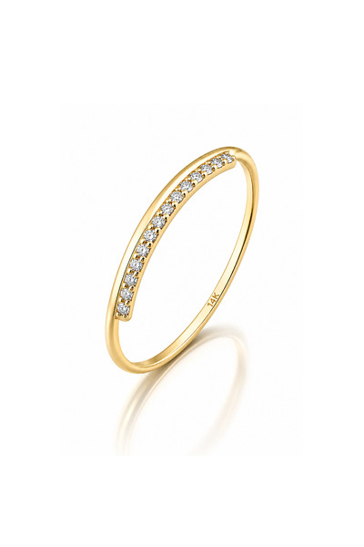 KAIROS JEWELRY 14 Ayar Altın Zarif Günlük Işıltı Yüzük