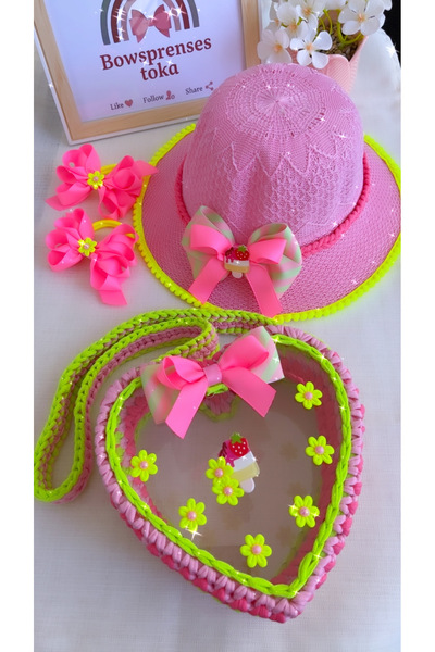 AKSESUARLARIM Set Hat and Bag Pink