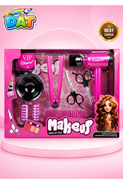 DAT Kids Beauty Salon Play Set – Toy Hair Dryer, Straightener & Makeup Access...