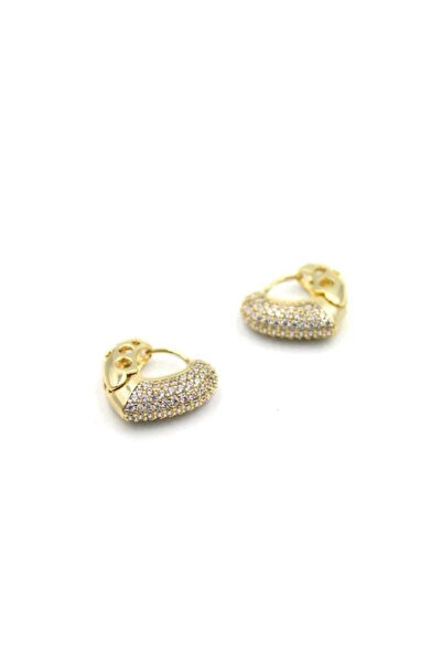 Marsilyan Nvdn- Ieg - Stone Heart Earrings - Gold Iegrs-Nvdn1