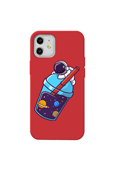 Other Apple iPhone 12 Longing in space Red Colored Silicone TPU Θήκη