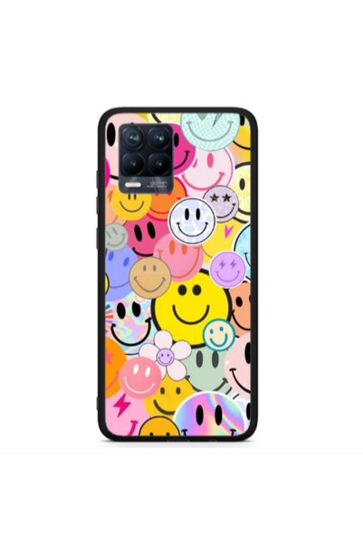 Other Realme 8 Smiley Stickers Black Glossy Θήκη