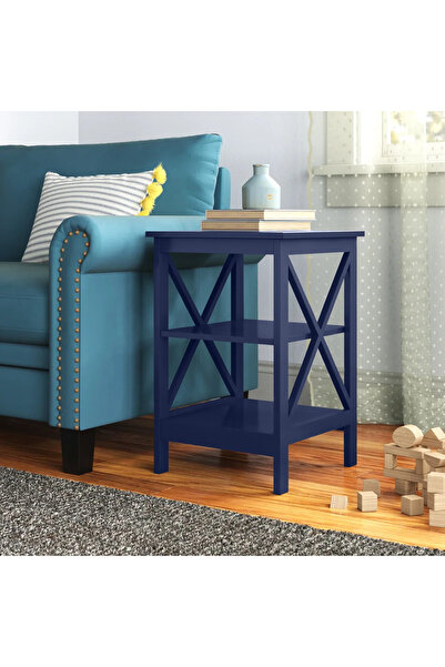 Poyraz Furniture Accessory Saklama Alanlı Yan Sehpa, Çift Raflı, Salon, Antre...