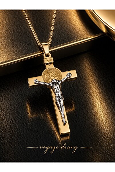 voyageaccessory 316L Paslanmaz Çelik Unisex Tasarım Gold Gümüş Renk Zincir Se...