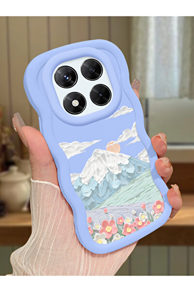 Hontinga Redmi Note 14 Pro 4G Uyumlu Kılıf kamera koruyucu Mavi Silikon Coupl...